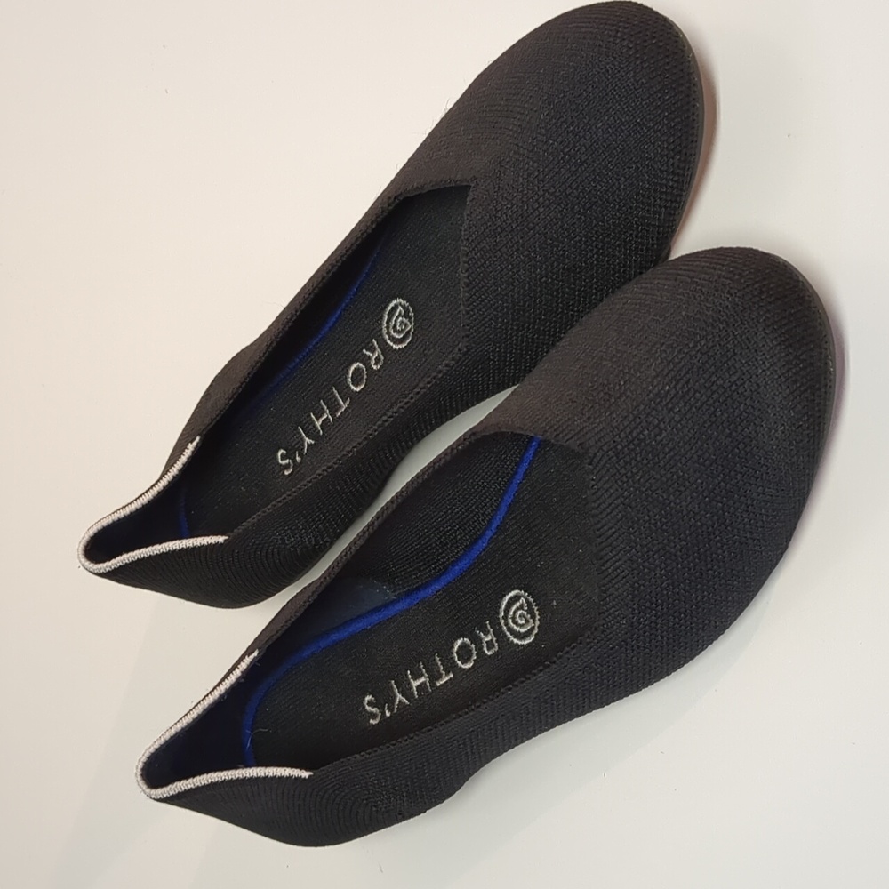 Rothy’s Women’s Black Slip On Round Toe The Flat Size W9.5